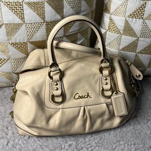 Cream Like New Coach Bag with Strap